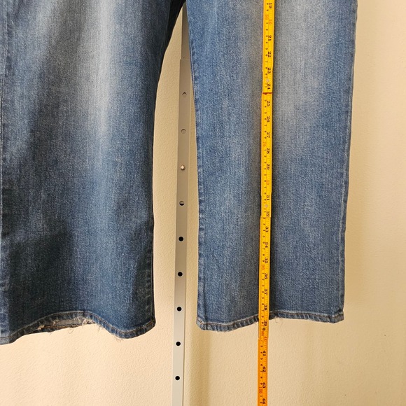 MADEWELL Women's Slim Wide- Leg Crop Blue Jeans in Garrett Wash Sz 35 - Picture 15 of 16